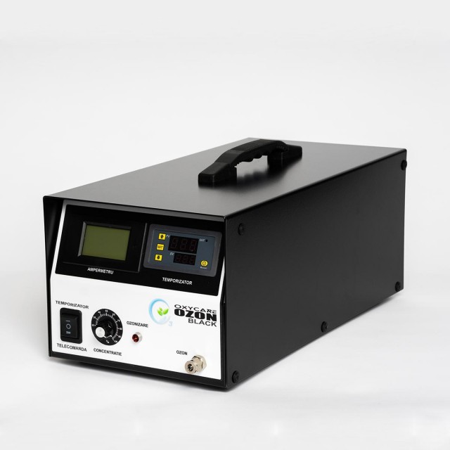Generator de Ozon pentru uz profesional OxyCare Black 10 cu temporizator electronic și telecomandă, 10g ozon/ h